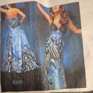 SHEIN Black and Blue Backless Dress